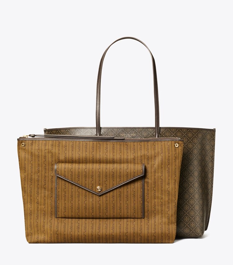 Tory Burch diseñador bolsos tote Bolso tote Perry de lona revestida en French Press detalle