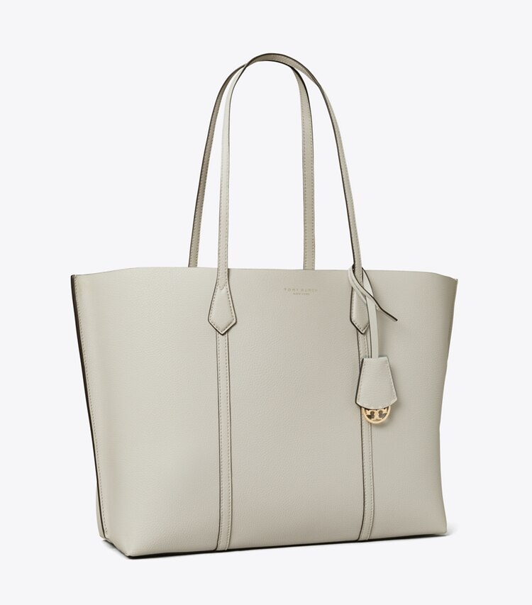 Tory Burch diseñador bolsos tote Bolso Tote Perry de tres compartimentos en Feather Gray ángulo
