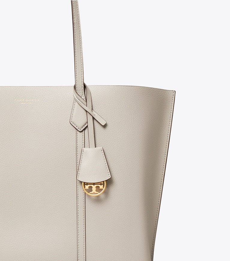 Tory Burch diseñador bolsos tote Bolso Tote Perry de tres compartimentos en Light Granite detalle