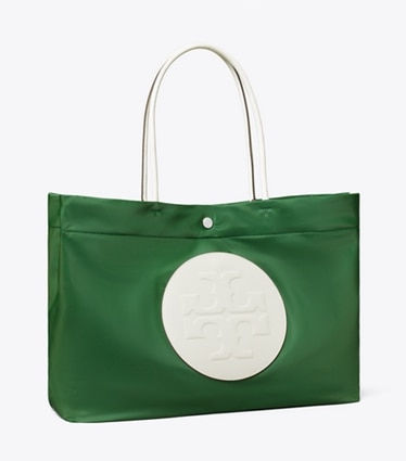 Tory Burch diseñador bolsos tote Bolso Tote reversible Ella Twist en Basil ángulo
