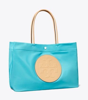 Tory Burch diseñador bolsos tote Bolso Tote reversible Ella Twist en Soft Turquoise ángulo