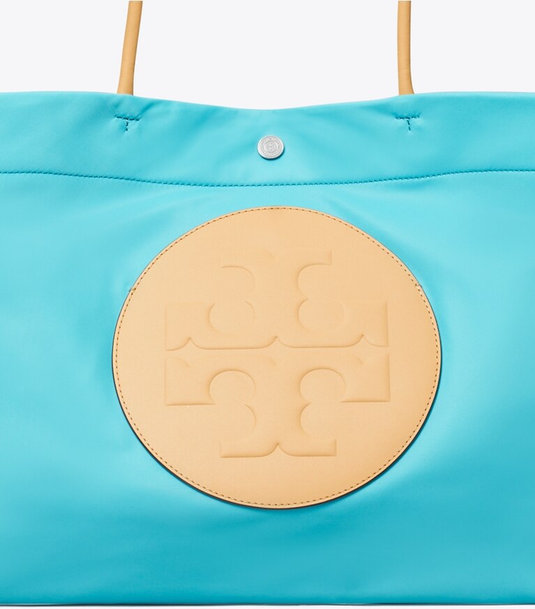 Tory Burch diseñador bolsos tote Bolso Tote reversible Ella Twist en Soft Turquoise detalle