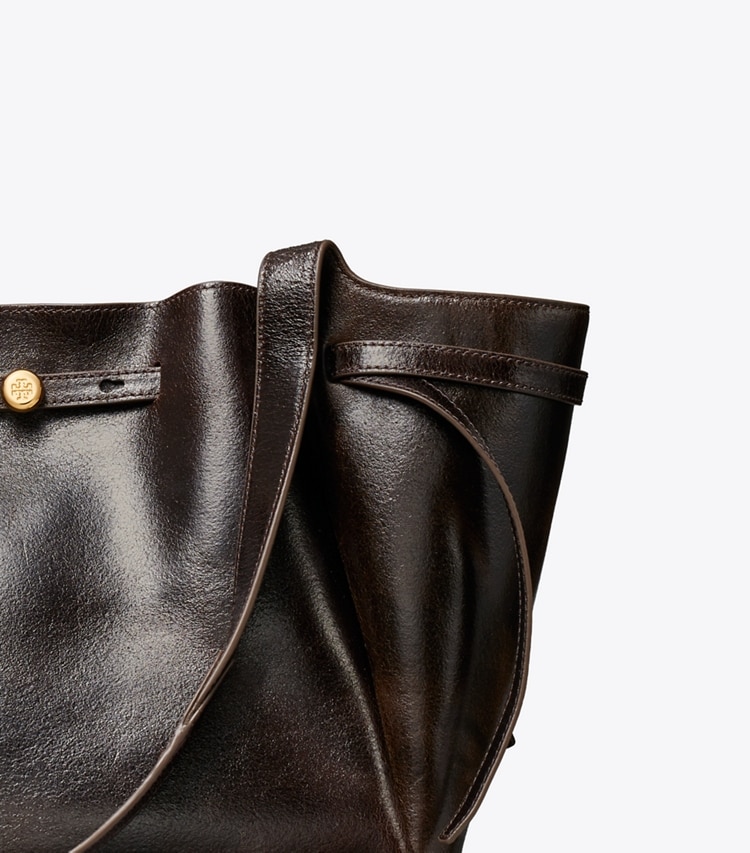 Tory Burch diseñador bolsos tote Bolso tote Romy con efecto desgastado en Dark Brown detalle