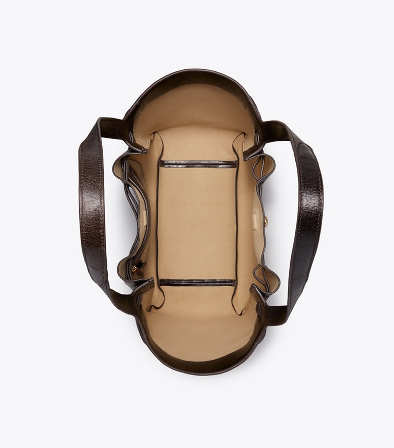 Tory Burch diseñador bolsos tote Bolso tote Romy con efecto desgastado en Dark Brown vista superior