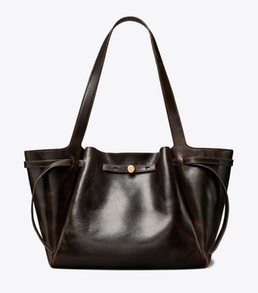 Tory Burch designer bolsos tote Bolso tote Romy desgastado in Dark Brown front