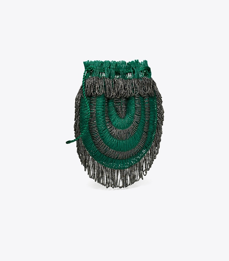 Tory Burch diseñador bolsos bandolera Bolso vintage con cuentas en Green Multi ángulo