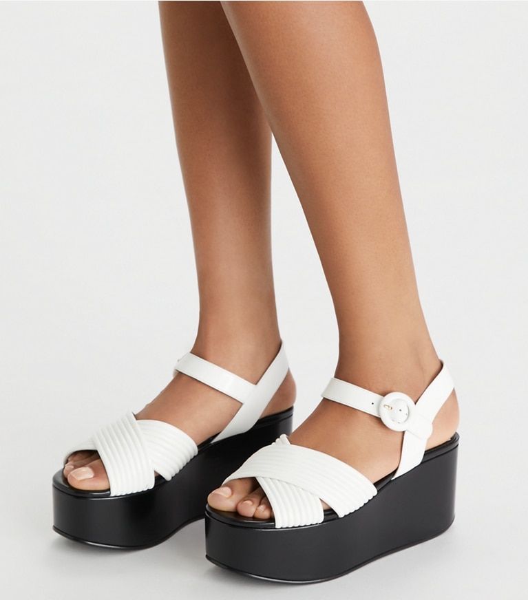 Bombe Cross-Strap Platform Sandal: Women's Designer Sandals