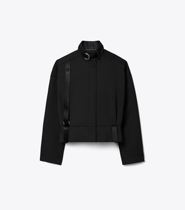 Tory Burch designer giacche Bomber in lana in Night Shadow front