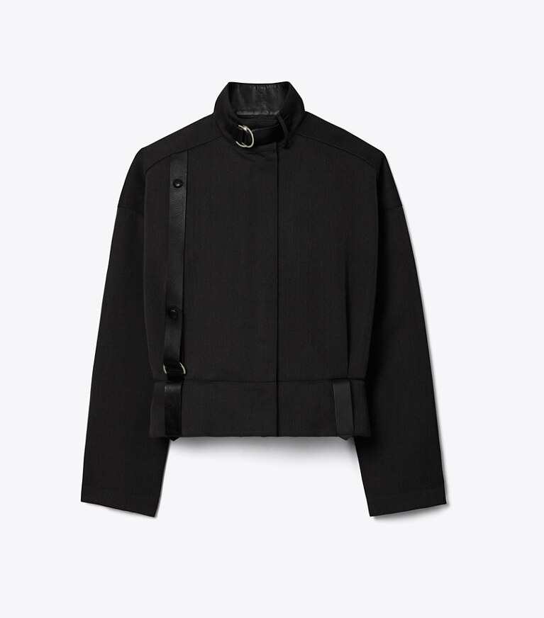 Tory Burch designer jacken Bomberjacke aus Wolle in Night Shadow front