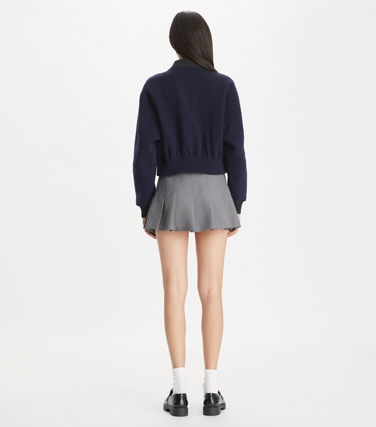 Tory Burch designer jacken Bomberjacke aus Wolle in Medium Navy front