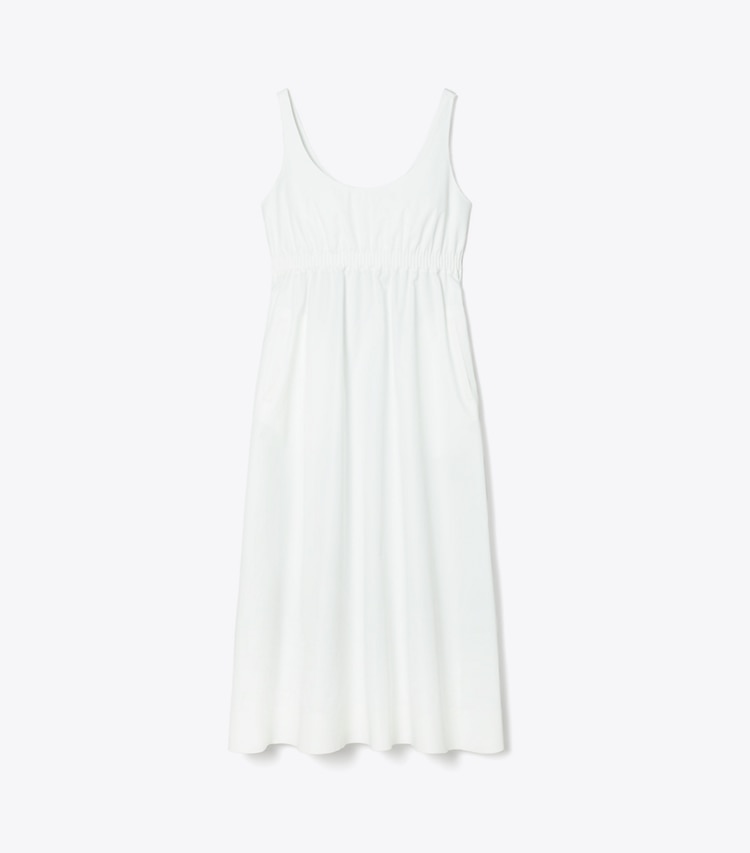 Tory Burch designer coverups Bonded Poplin Dress in White front