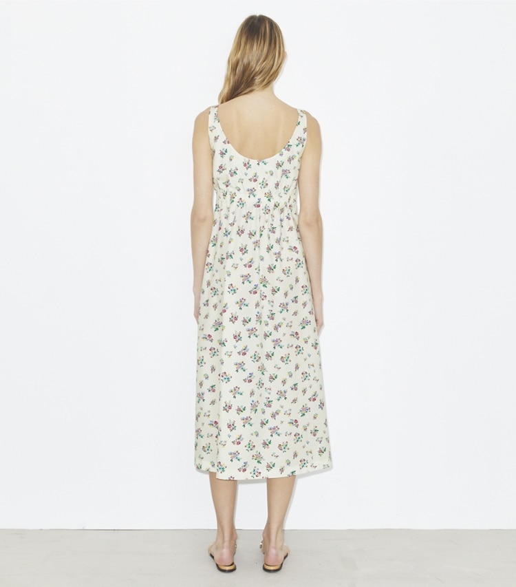 Tory Burch designer coverups Bonded Poplin Dress in Multi Ditsy Floral on model back
