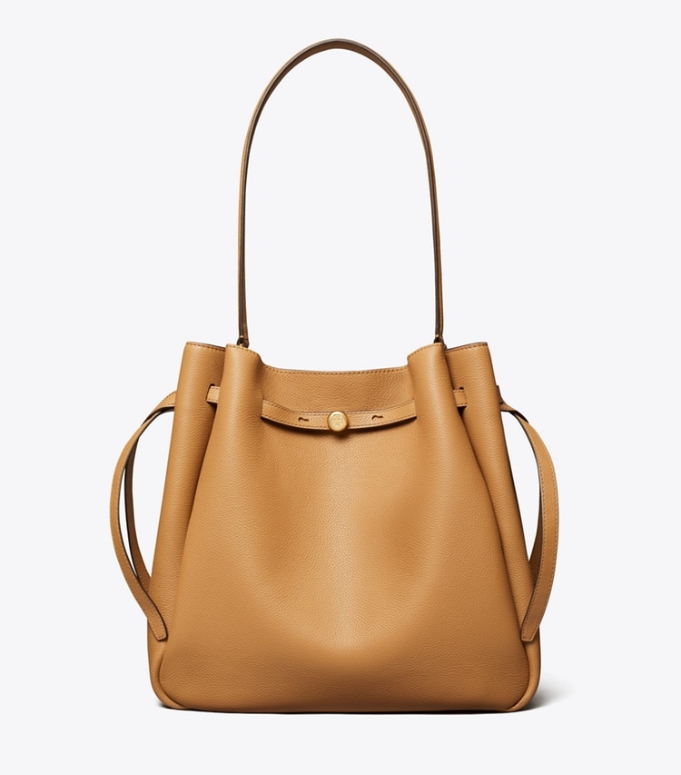 Tory Burch designer borse a tracolla Borsa a secchiello grande Romy in Tiramisu front