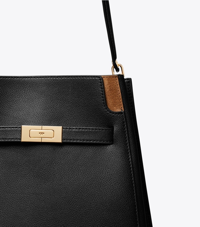 Tory Burch designer borse a tracolla Borsa a secchiello Lee Radziwill in Black dettaglio
