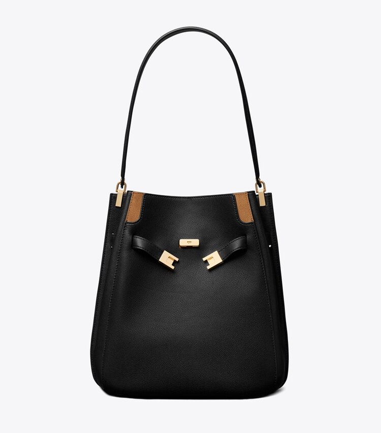 Tory Burch designer borse a tracolla Borsa a secchiello Lee Radziwill in Black front