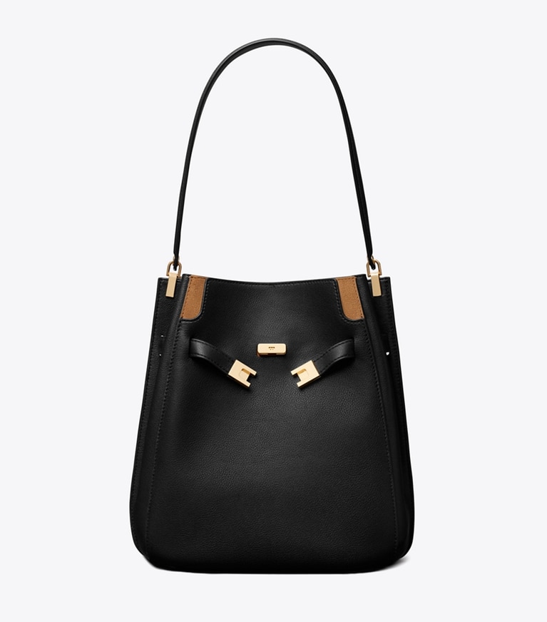 Tory Burch designer borse a tracolla Borsa a secchiello Lee Radziwill in Black front