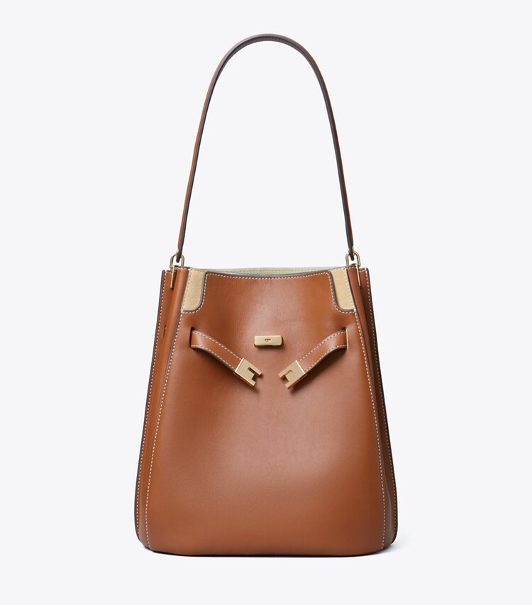 Tory Burch designer borse a tracolla Borsa a secchiello Lee Radziwill in Aged Tan front