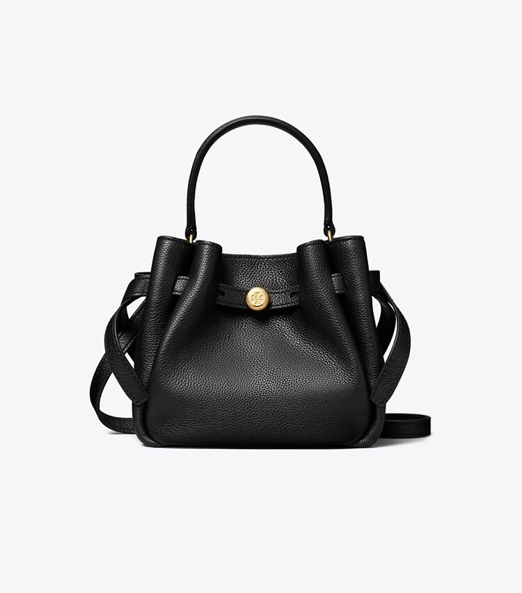 Tory Burch designer borse a spalla Borsa a secchiello Mini Romy in Black front