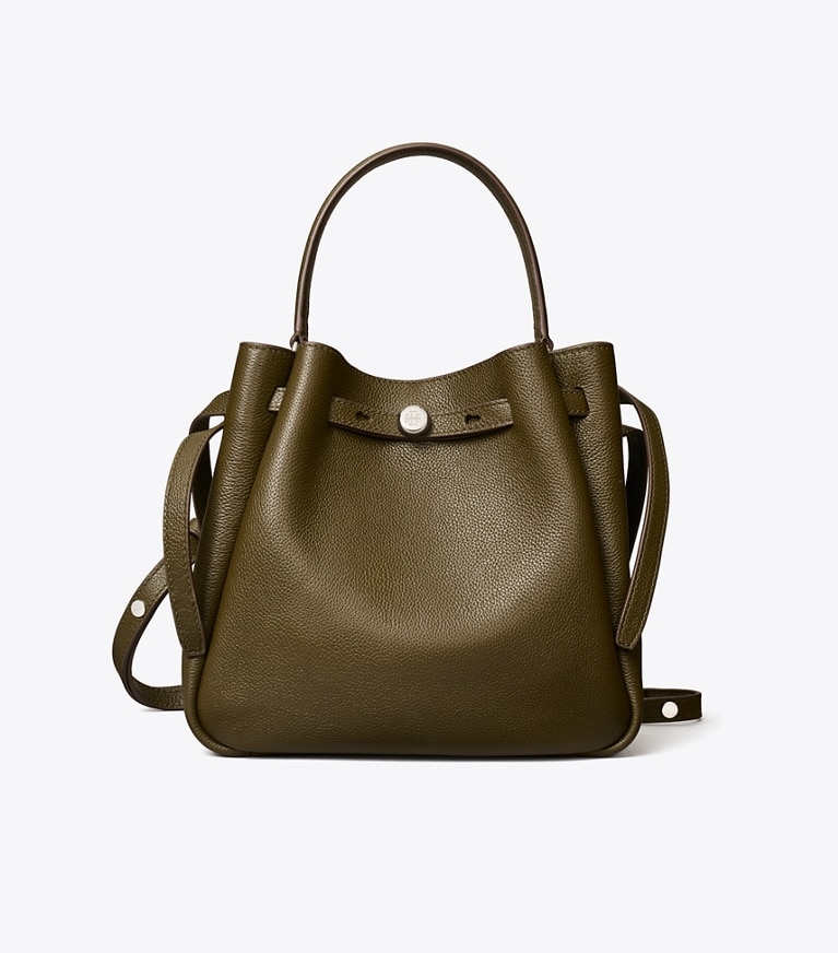 Tory Burch designer borse a spalla Borsa a secchiello Romy in Leccio front