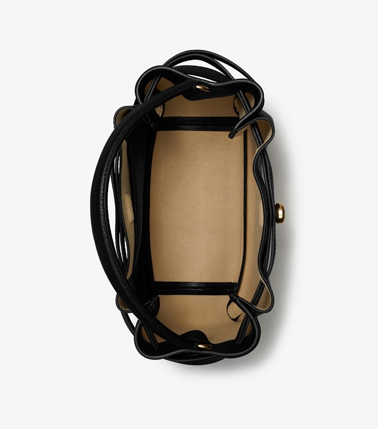 Tory Burch designer borse a spalla Borsa a secchiello Romy in Black angle