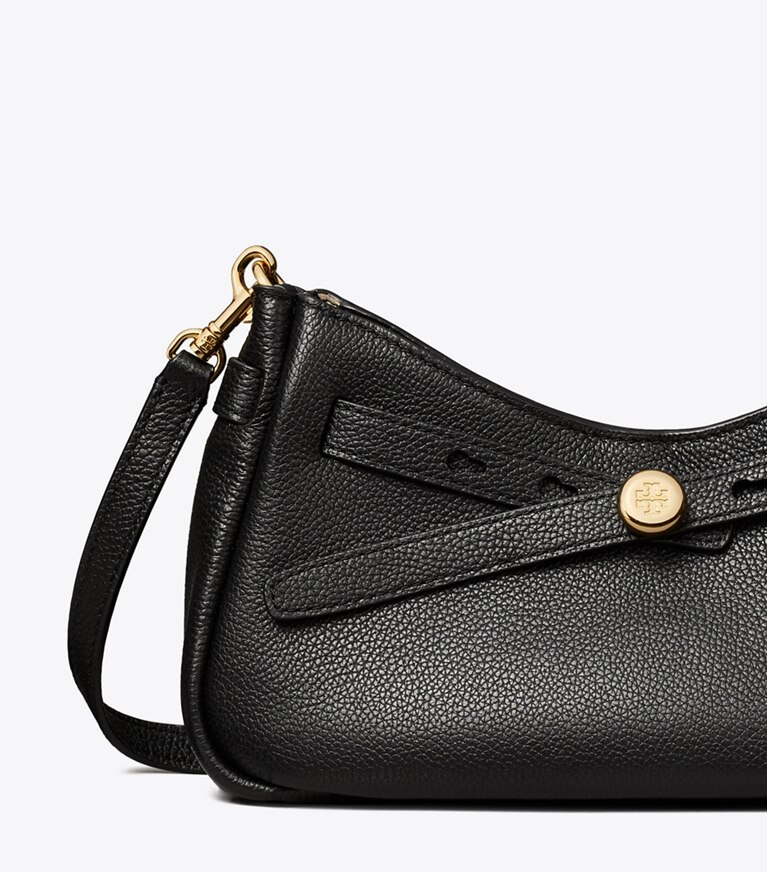 Tory Burch designer borse a spalla Borsa a tracolla con zip Romy in Black angle