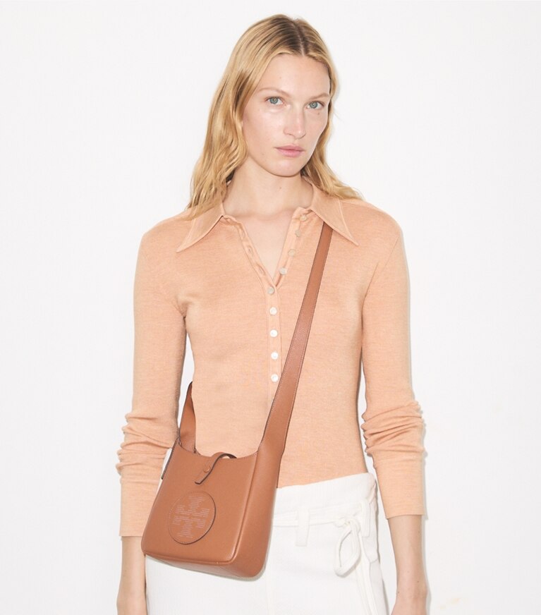 Tory Burch designer borse a spalla Borsa a tracolla Miller Swing in Aged Tan accessory on model