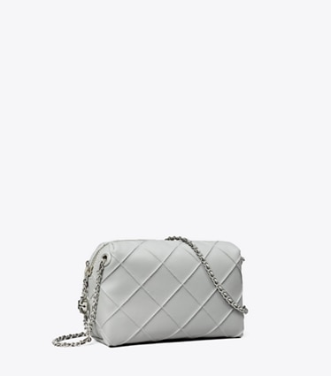 Tory Burch designer borse a spalla Borsa a tracolla morbida Fleming in Gray angle
