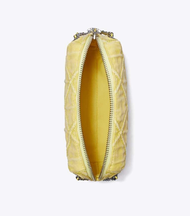 Tory Burch designer borse a spalla Borsa a tracolla morbida Fleming in denim in Yellow superiore