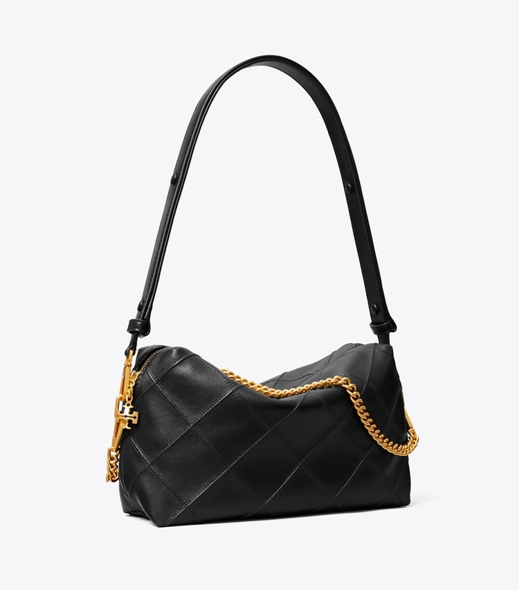 Tory Burch designer borse a spalla Borsa a tracolla morbida grande Fleming in Black angle