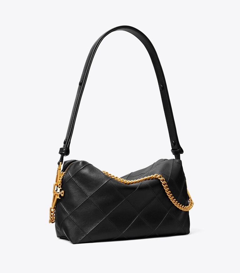 Tory Burch designer borse a spalla Borsa a tracolla morbida grande Fleming in Black angle