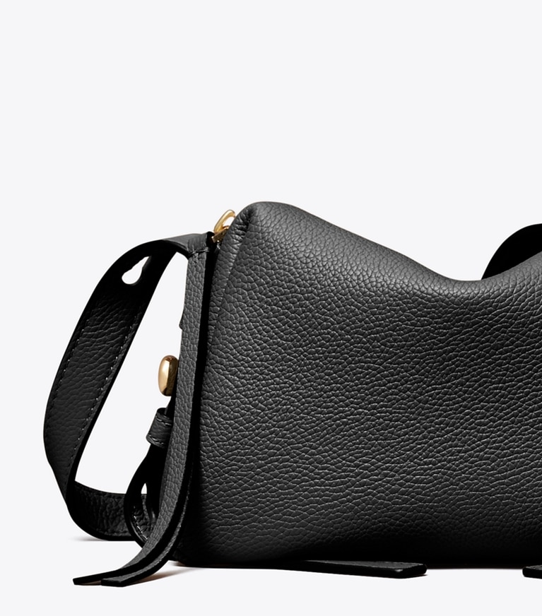 Tory Burch designer borse a spalla Borsa a tracolla morbida Romy in BLACK dettaglio