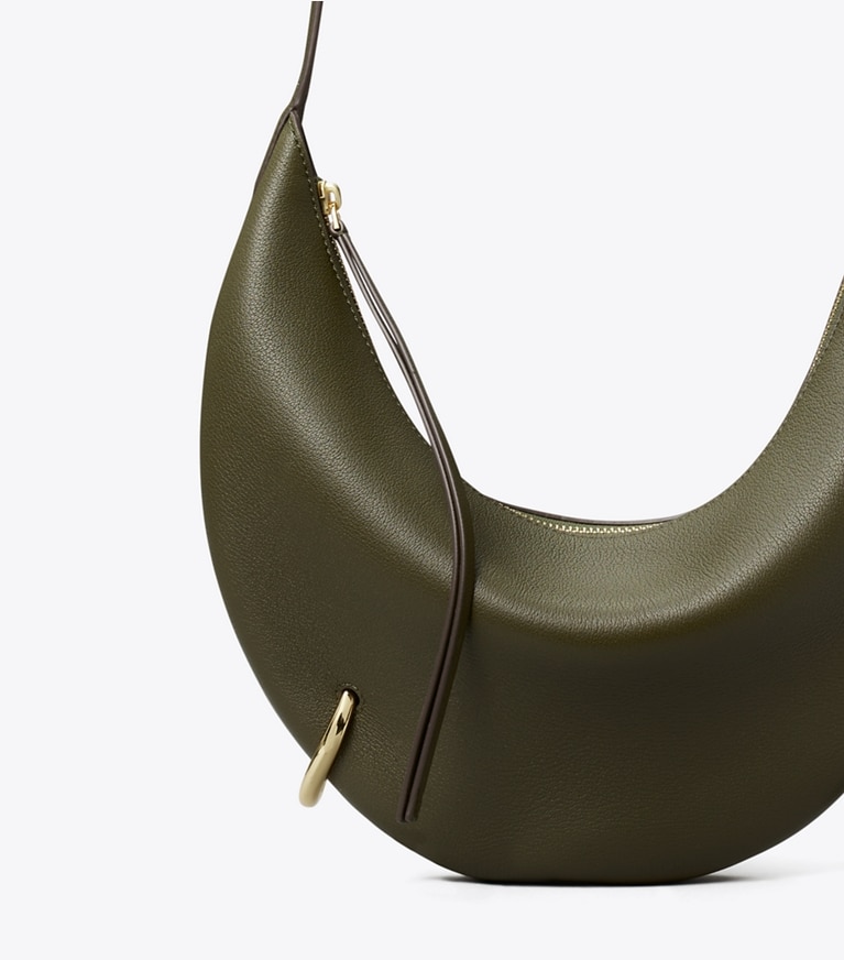 Tory Burch designer borse a spalla Borsa a tracolla Pierced in Dark Olive dettaglio