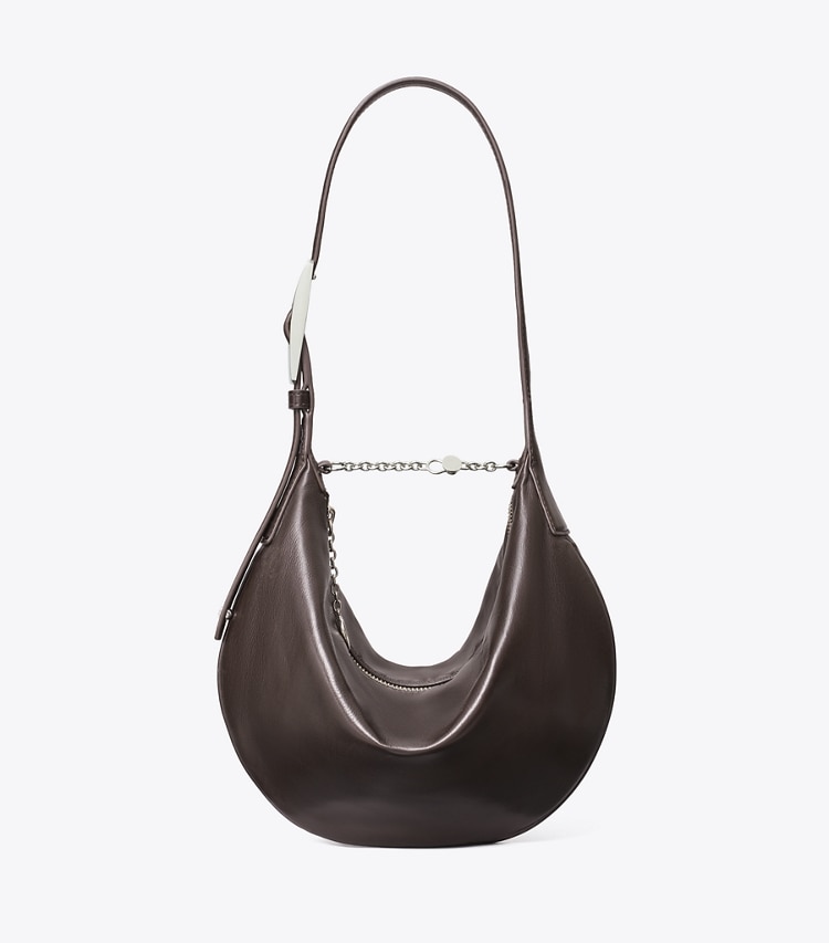 Tory Burch designer borse a tracolla Borsa Balloon piccola in pelle in Warm Mahogany front
