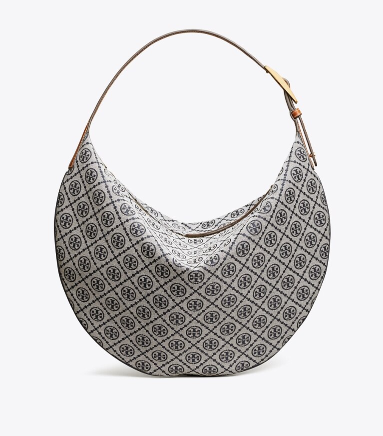 Tory Burch designer borse hobo Borsa Balloon T Monogram in Tory Navy angle