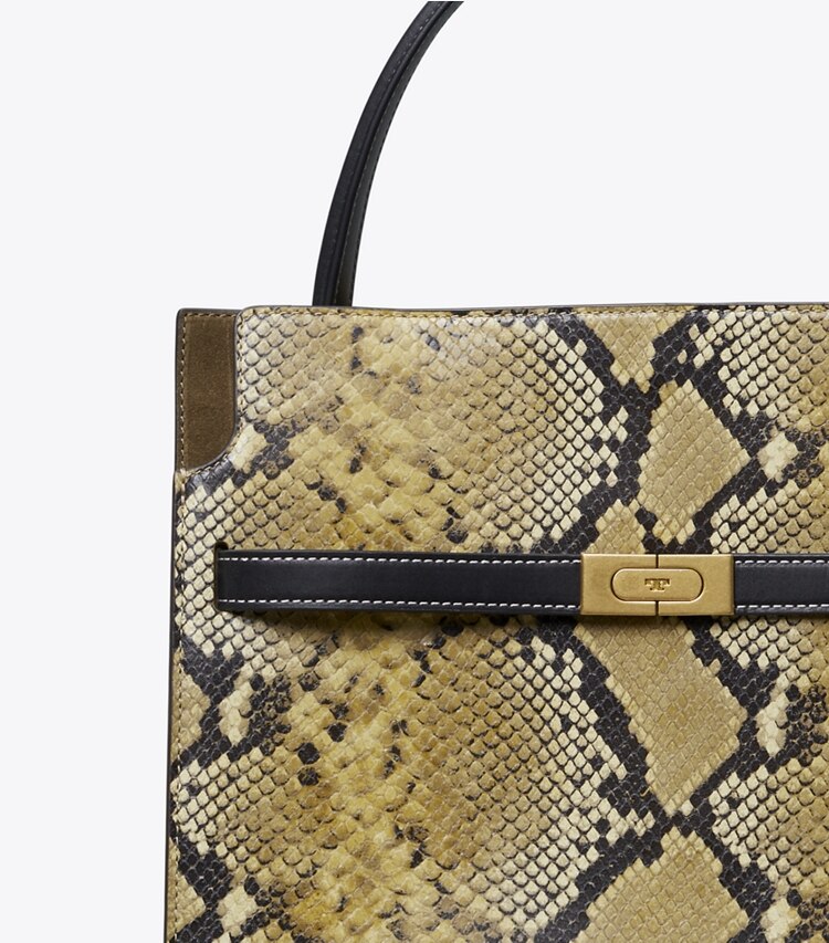 Tory Burch designer bauletto Borsa Double Lee Radziwill in Sand Drift dettaglio