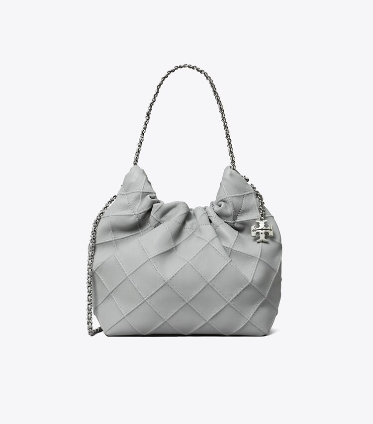Tory Burch designer borse a spalla Borsa Fleming mini con coulisse in Gray front