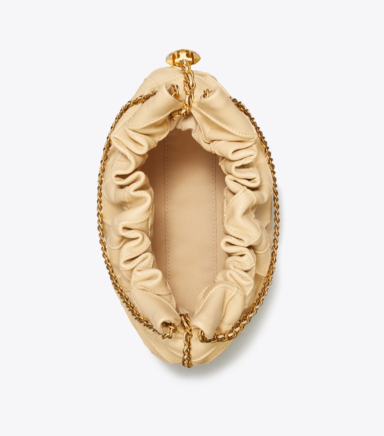 Tory Burch designer borse a spalla Borsa Fleming mini con coulisse in Vanilla Soft Serve angle