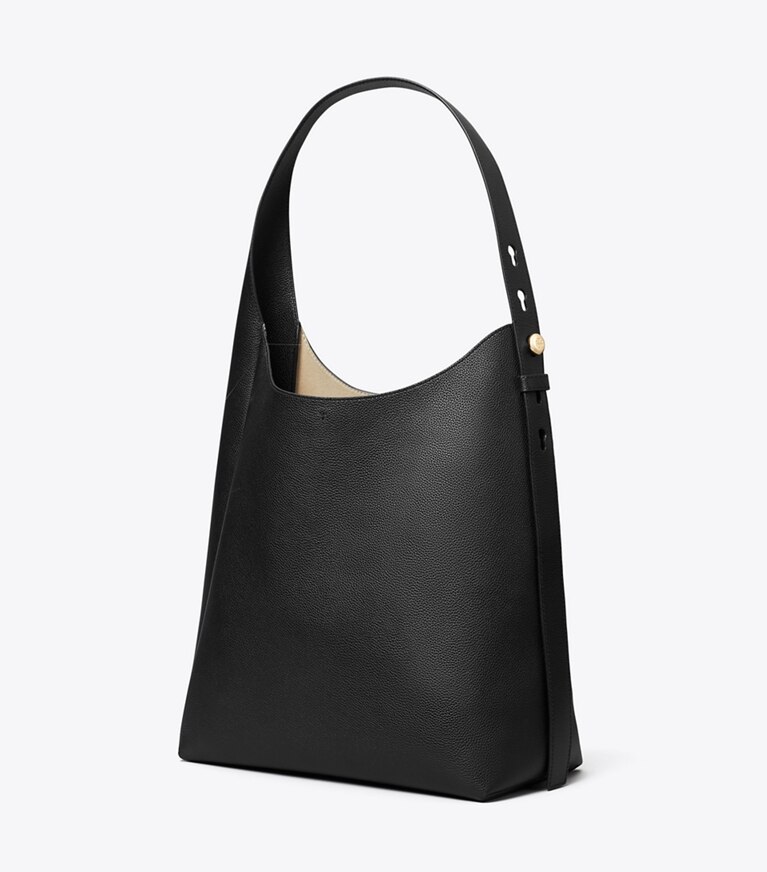 Tory Burch designer borse hobo Borsa hobo Romy in Black angle
