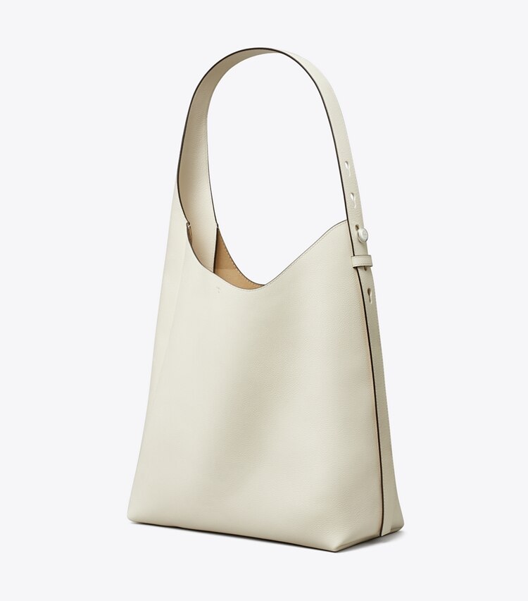Tory Burch designer borse hobo Borsa hobo Romy in Light Cream angle