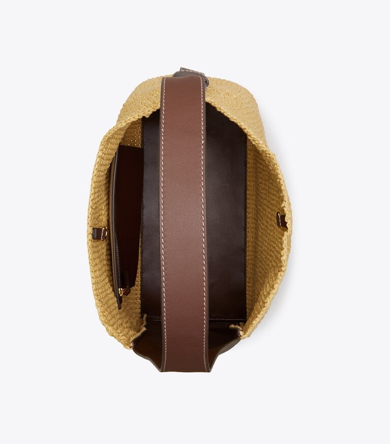 Tory Burch designer borse hobo Borsa hobo Romy intrecciata in Natural superiore
