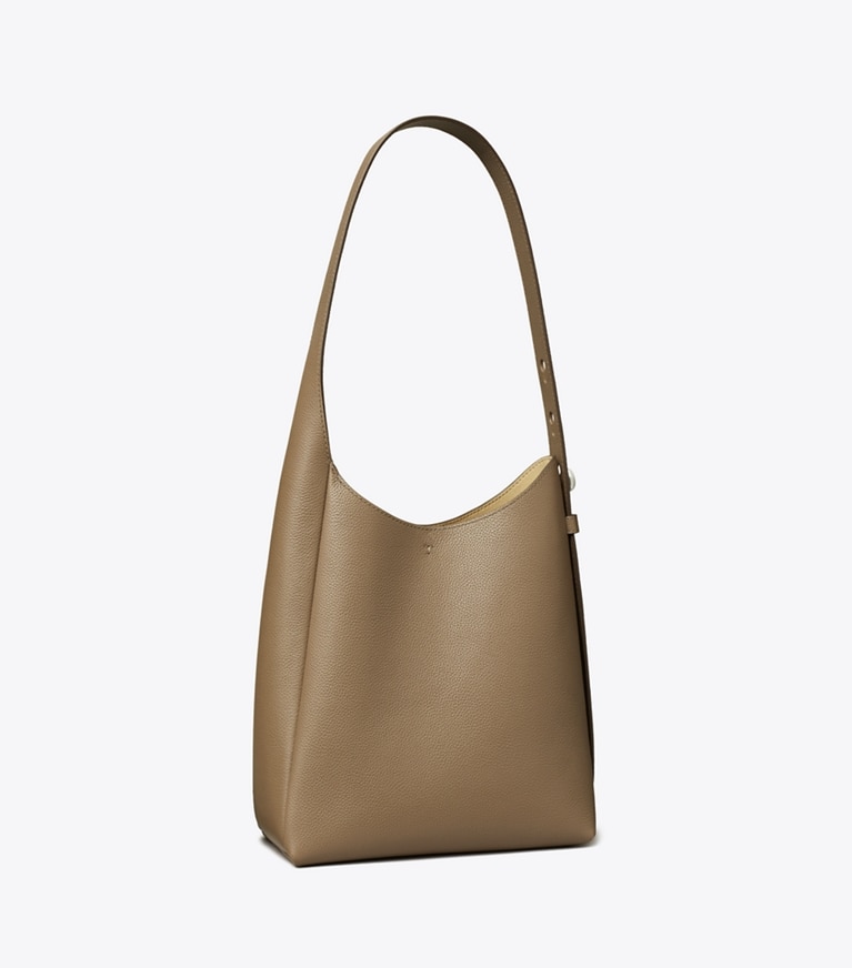 Tory Burch designer borse hobo Borsa hobo Romy piccola in Wild Mushroom angle