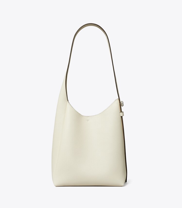 Tory Burch designer borse hobo Borsa hobo Romy piccola in Light Cream front