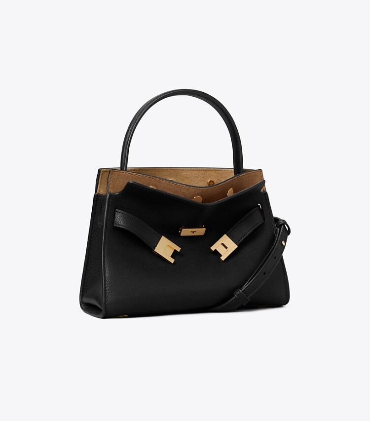 Tory Burch designer borse a spalla Borsa Petite Double Bag Lee Radziwill in Black angle