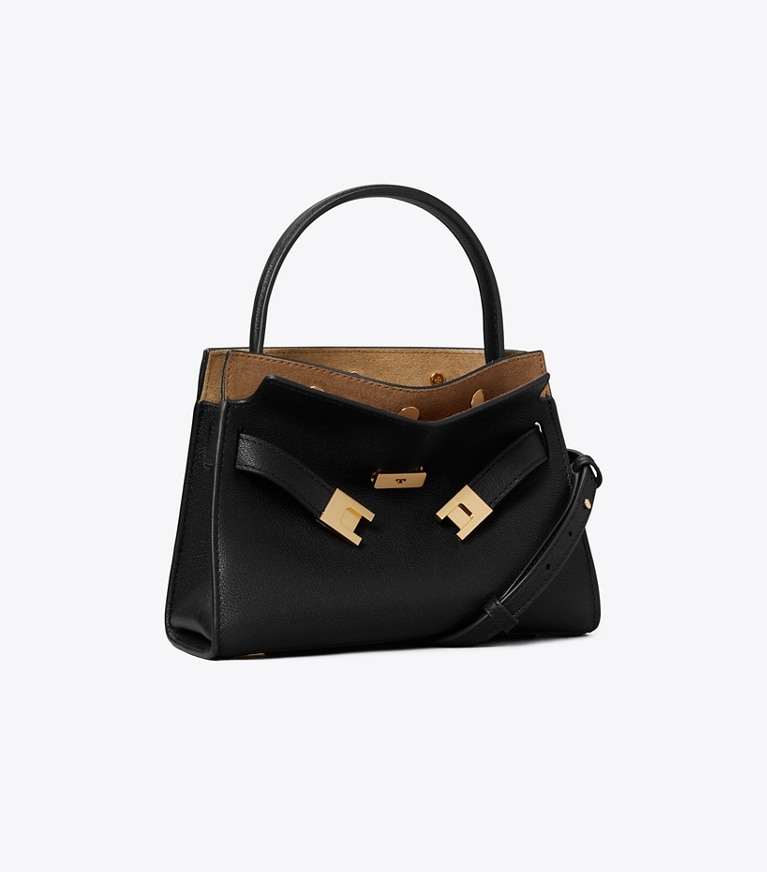 Tory Burch designer borse a spalla Borsa Petite Double Bag Lee Radziwill in Black angle