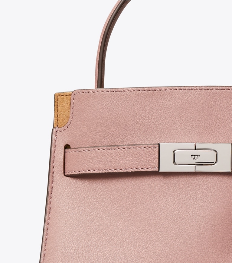 Tory Burch designer borse a spalla Borsa Petite Double Bag Lee Radziwill in Light Mauve dettaglio