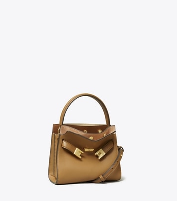 【関税&送料込】Tory Burch Borsa In Pelle Borsa Petite Double Lee Radziwill in pelle martellata: Donna