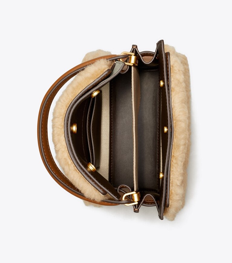 Tory Burch designer borse a spalla Borsa Petite Double Lee Radziwill in Natural angle