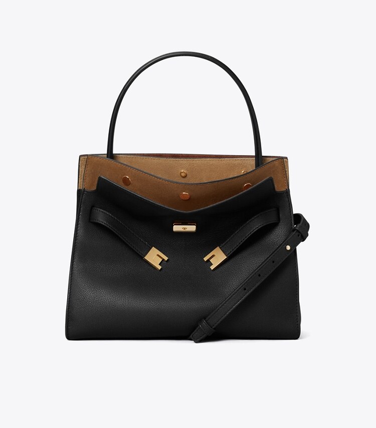 Tory Burch designer bauletto Borsa piccola Double Lee Radziwill in Black front