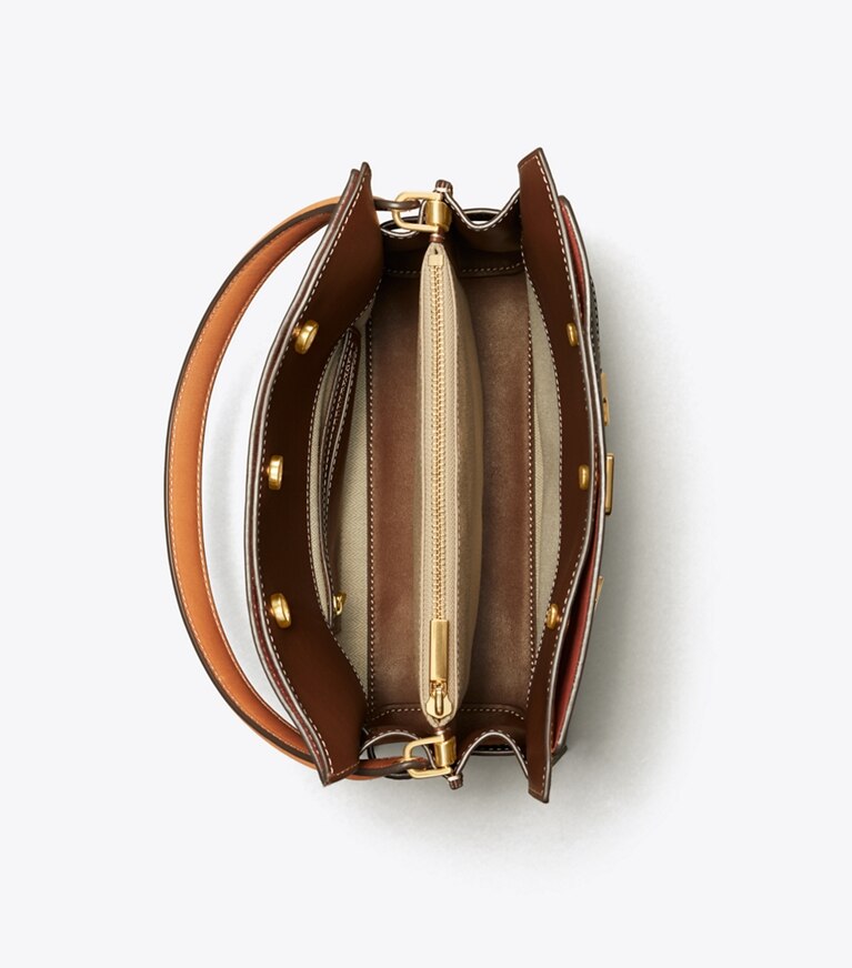 Tory Burch designer bauletto Borsa piccola Double Lee Radziwill in Black angle