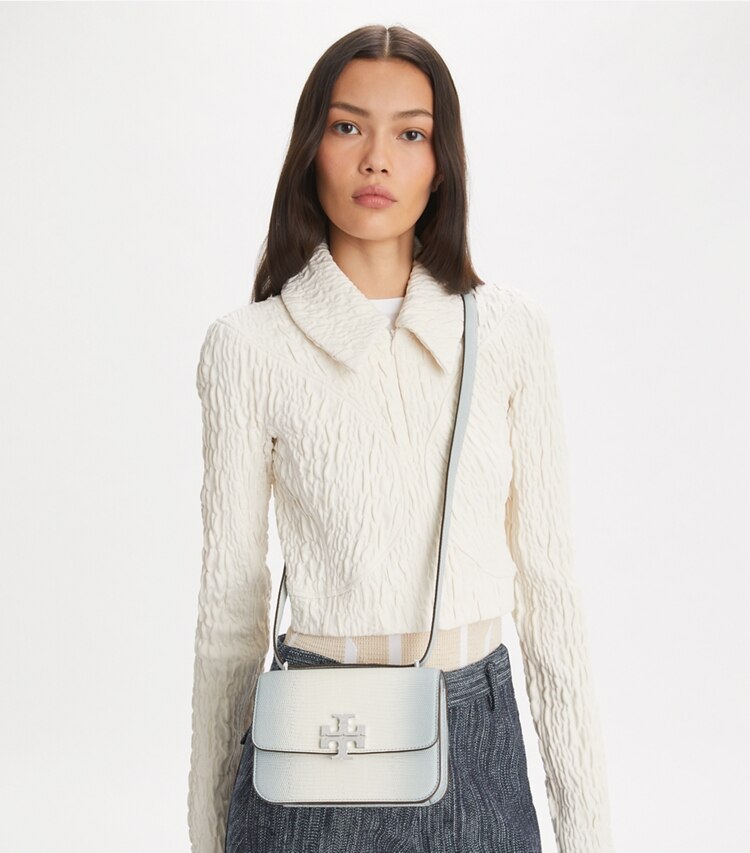 Tory Burch designer borse a tracolla Borsa piccola Eleanor in Blanc additional on model